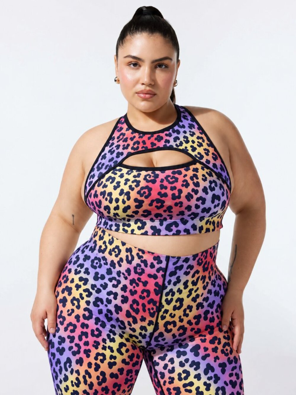 Savage X Fenty Hotline Rainbow Leopard BOTH Sports Bra & Leggings Set - FULL SET